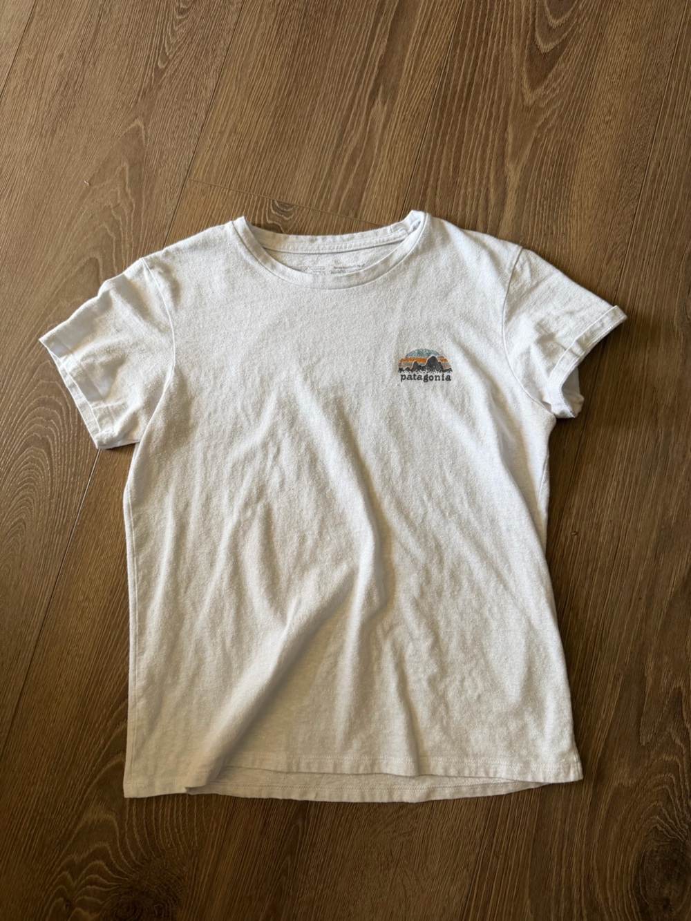 Patagonia White Logo Crewneck Tee